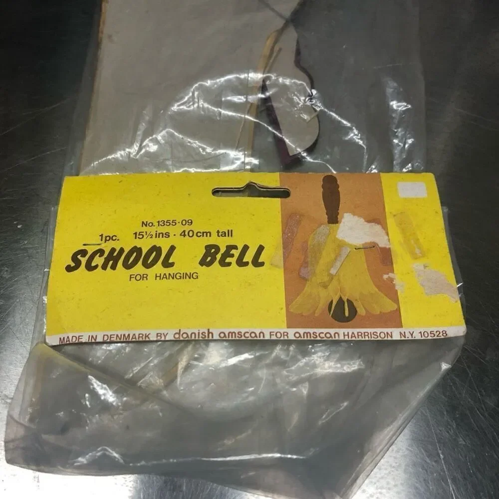 Paper Accordion Fold Out School Bell for Handing Amscan New Old Stock Vintage Pa